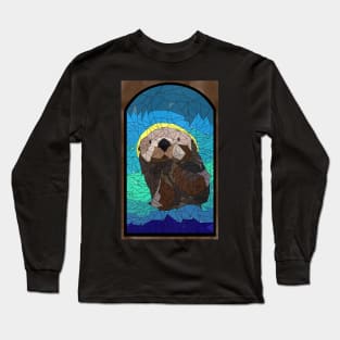 Stained Glass Style Otter Long Sleeve T-Shirt